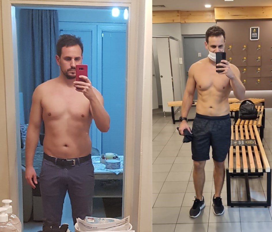 Milos before and after